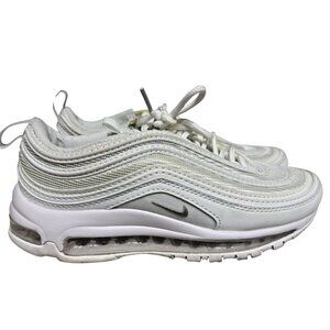 Nike Air Max 97 Women's Sneakers Shoes Size 8Triple White Leather Mesh